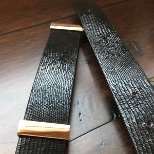 Ann Taylor: black and gold belt